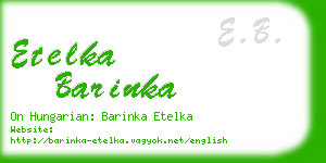 etelka barinka business card